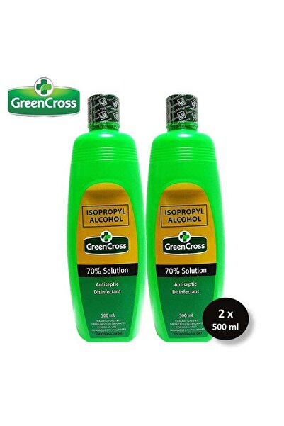 Green Cross عبوة من 2 زجاجة كحول أيزوبروبيل مطهر ومضاد للجراثيم سعة 500 مل