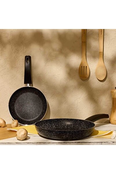 Evidea Kitchen Black Force İkili Tava Seti - Siyah - 20 cm + 26 cm