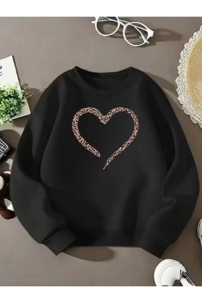 Oceanwear Heart Printed Crew Neck Women's Sweatshirt