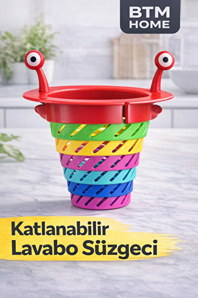 btm home Lavabo Gider Süzgeci Katlanabilir Spiral Gider Filtresi Mutfak Evye ...