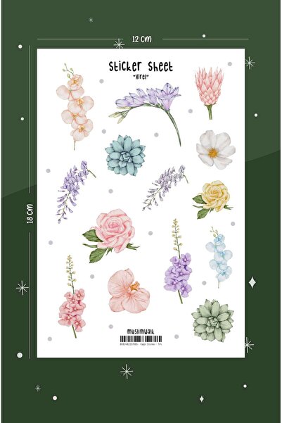 MuslimWalk Virel – Renkli Çiçekler – Sticker Seti #174