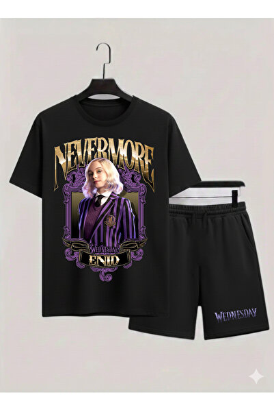 MAGORS Wednesday Addams Printed 100% Cotton Crewneck Children's T-Shirt-Short...