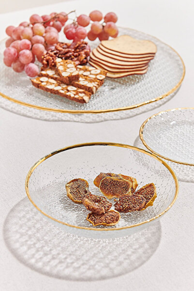 Paşabahçe Frosted Glass Bowl Gold 18.5 cm - 1 Piece