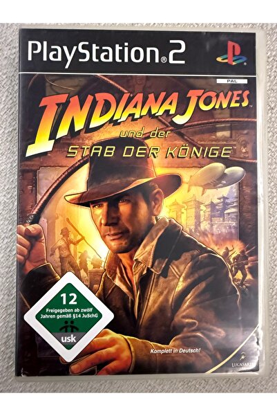 Lucasart ps2 INDIANA JONES orjinal oyun ( ALMANCA OYUN ) 10/9 disk kondüsyonu
