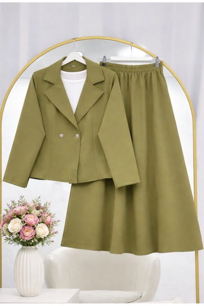 MODA VEDAT Γυναικείο Σετ Σακάκι με Λεπτομέρεια και Φούστα -0550