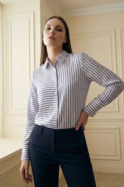 Hiccup MY FASHION Ριγέ σατέν πουκάμισο με κουμπιά