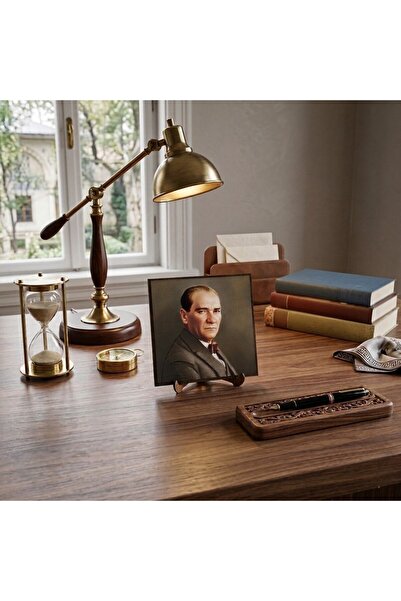 Hedea Atatürk Masaüstü Ahşap Tablo - Kabartmalı Baskı Şık Hediyelik 16x16 cm ...