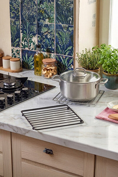 Ela&Elis Βάση τσαγιέρας, βάση κατσαρόλας από ανοξείδωτο ατσάλι, τετράγωνη μετ...