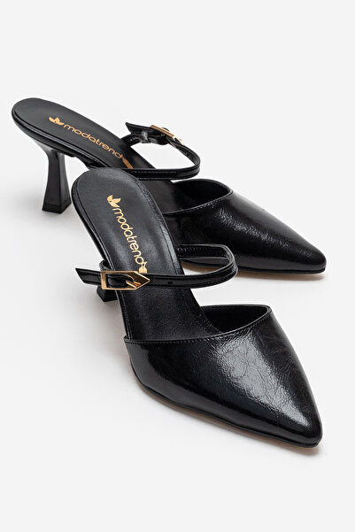 CCWAY AYAKKABI Γυναικείες παντόφλες με κλειστή μπροστινή πόρπη και τακούνι. Μ...