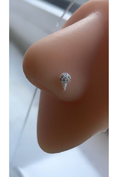 axexuar 925 Ayar Gümüş Hızma Delikli Burunlara Dondurma Motifli Hızma Piercing