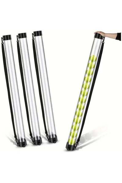 Generic Transparent Tennis Ball Collector Tube with Shoulder Strap for 10 Balls