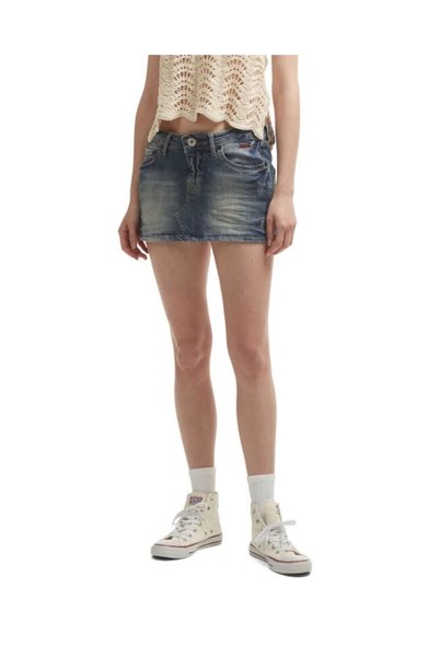 Messy Girls Vintage Mini Retro Low Waist Denim Skirt 2000S