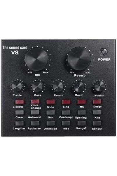 Generic بطاقة صوت V8 متعددة الوظائف للبث المباشر، واجهة صوتية USB، خلاط صوتي ...