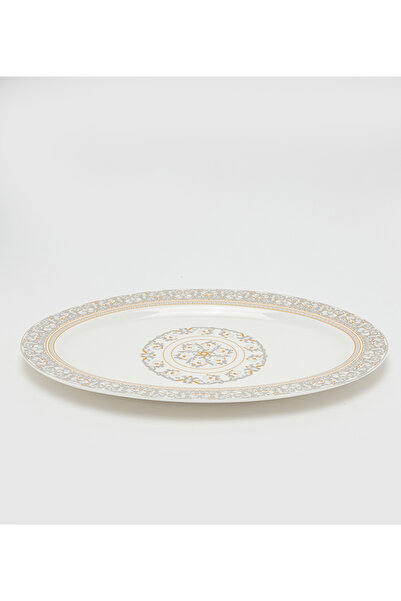 Sur La Table New Bone China 35x2cm White/Silver Platter