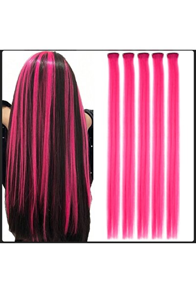 Handmade Pembe çıt çıt fiber sentetik parti renkli saç PEMBE