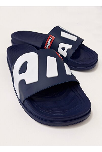 CCWAY AYAKKABI Ανδρικές παντόφλες με μονό σχέδιο AIR LACI ΛΕΥΚΟ ΚΟΚΚΙΝΟ