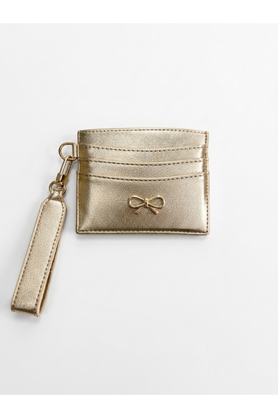 Lilivo Bags Fiyonk Tokalı Bölmeli Kadın Parlak Kartlık -Gold