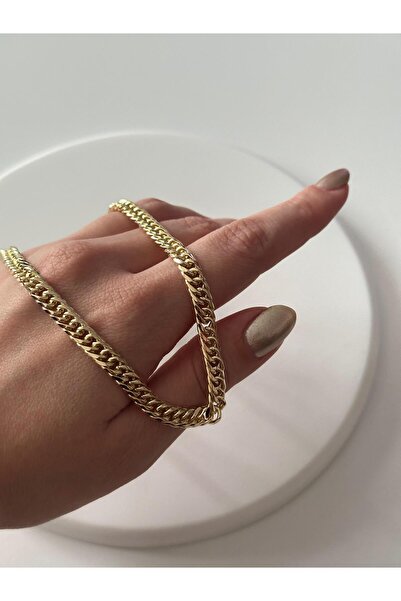 Lisse.co 14k Altın Kaplama Gurmet Çelik Zincir Kolye