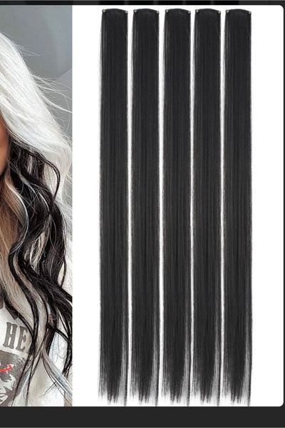 Handmade Siyah çıt çıt klipsli kolay kullanımlı saç çıt çıt fiber sentetik SİYAH