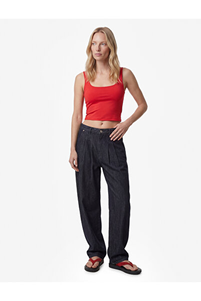 Koton Square Neck Slim Fit Thick Strap Crop Top