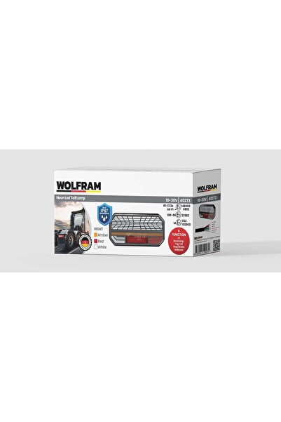 WOLFRAM Led 6 Fonksiyonlu Arka Stop Lambası Kırmızı-Amber-Beyaz 10-30V E9 Bel...