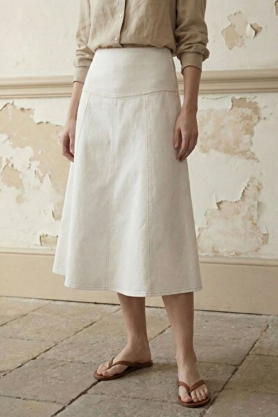 Hiccup MY FASHION Ψηλόμεση μίντι φούστα σε γραμμή Α με τσέπες