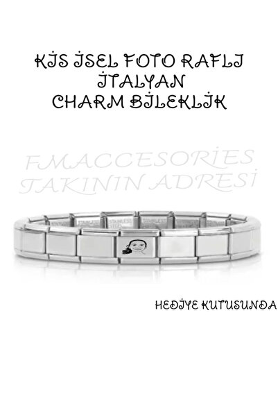 fmaccesories Çelik İtalyan Charmlı Bileklik Kişiselleştirilebilir Fotoğraflı ...