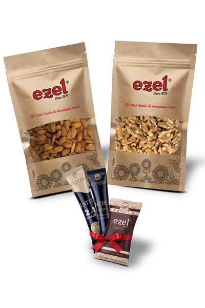 EZEL Kuruyemiş Ceviz İçi 250g & Çiğ Badem İçi 250g – Taze ve Doğal