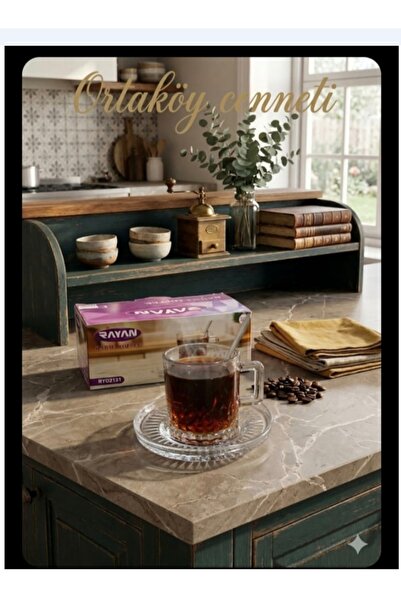 ORTAKÖYCENNETİ 6 Person 12 Piece Tea Coffee Set Glass Quality Product 140 Cc ...