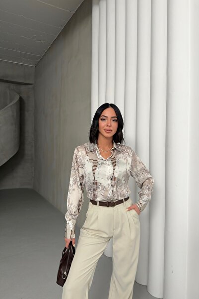 Hiccup MY FASHION Μακρυμάνικο πουκάμισο με αφηρημένο σχέδιο και κουμπιά