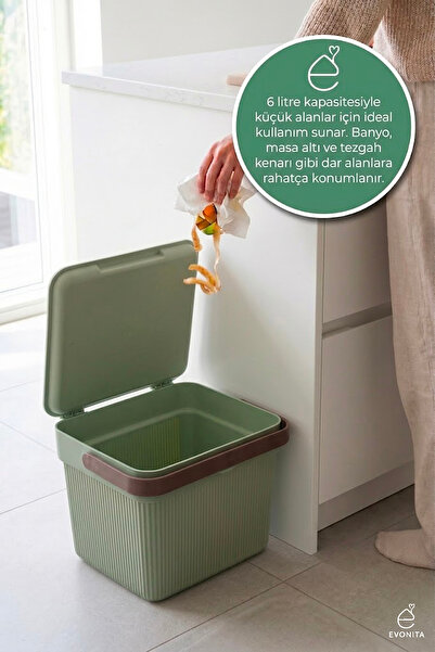EVONİTA Kapaklı Çok Amaçlı Saklama Kutusu Sepet Organizer 6 Litre Oyuncak Ban...
