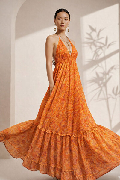 laviyonsa Φόρεμα - Πορτοκαλί - Μακρύ