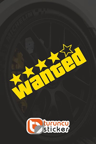 Turuncu Sticker ملصق WANTED مقاس 15x5 سم - ملصق للسيارة - المحرك - الكمبيوتر ...