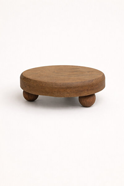 Mirilliahome Ahşap Mini Sunum Standı 10 cm Yuvarlak Yükseltici Stand Baharatl...