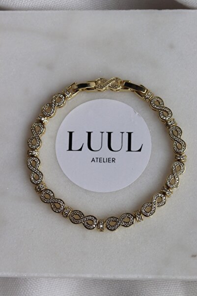 LUUL ATELIER XUPING Sonsuzluk Simgesi Zirkon Taş 14K Gold Çelik Bileklik