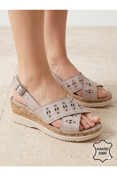 Ender Γυναικεία σανδάλια από γνήσιο δέρμα εσωτερικά και εξωτερικά, με μαλακή ...