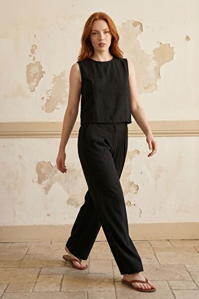 Hiccup MY FASHION Σετ Μπλούζα και Παντελόνι από Μείγμα Λινού, με Τσέπες