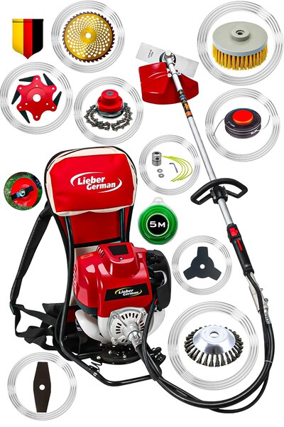 Lieber German X-TRAİL 10 Parça Setli Sırt Tipi Tırpan Çim Biçme Makinesi