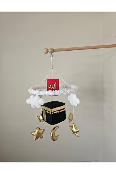 hobiimobiii Dönence (MÜZİKLİ) Işıklı Kur'an Kabe dönence keçe kademeli ışıklı