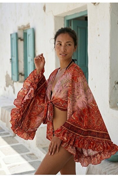 laviyonsa Αυθεντικό μπολερό από μετάξι με έθνικ σχέδια (36-46) STD