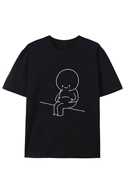 AEMİ Μπλουζάκι Unisex με στάμπα, χαλαρή εφαρμογή και λαιμόκοψη ποδηλάτου