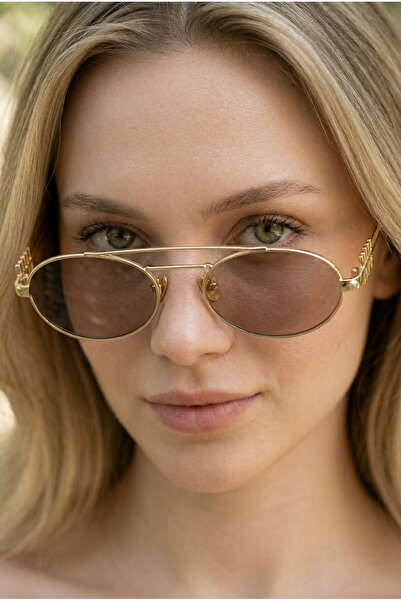 MONAL Miuw Gold Sap Nude Sunglasses Oval Frame Organic Glass 50 Ekartman