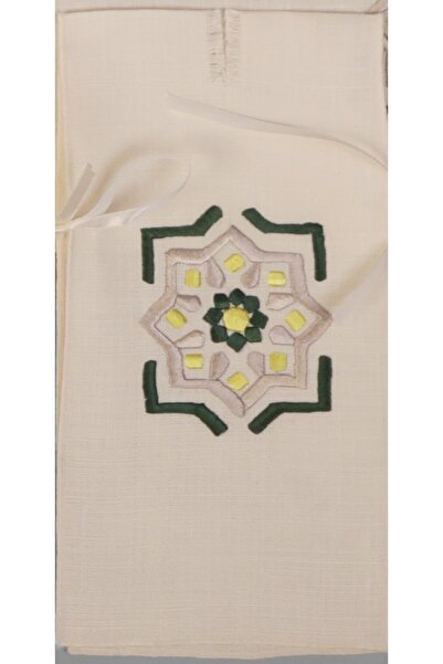 Dakakeen Concept Arabesque Linen Bottle Cover Set – Green Arabic Patterns, Tr...