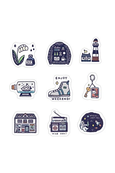 İthal W1-Eric x Papier platz 54 τεμάχια αυτοκόλλητα washi