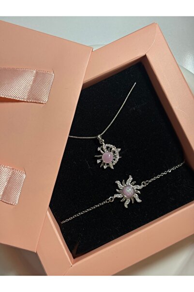 Mihristore Rapunzel Sun Bileklik Ve Kolye Seti Çelik Hediyelik Kolye Seti Gün...