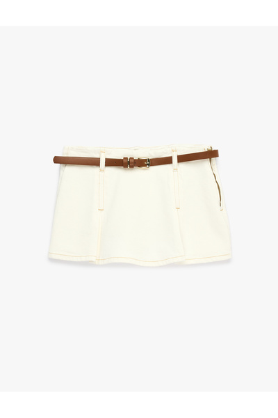 Koton Μίνι τζιν σορτς φούστα με βαμβακερή ζώνη