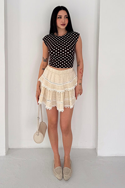 Noa&Noa Γυναικεία Σορτσόφούστα με Βολάν – Μίνι Σορτσόφούστα με Βολάν σε Στρώσεις