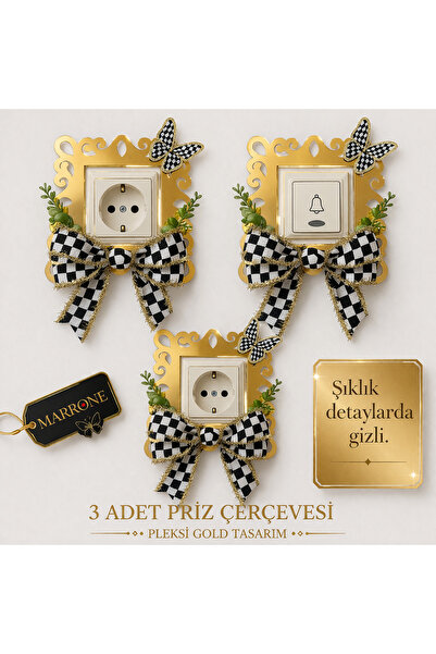 Marrone Χρυσό Πλεξιγκλάς Πλαίσιο Υποδοχής 3 Τεμαχίων