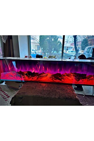 MeGulart Elektrikli Şömine Lüks 3D Model Bluetoothlu 135x30x25 100% Yerli Üretim