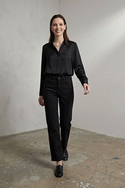 Hiccup MY FASHION Ψηλόμεσο τζιν παντελόνι με ίσια μπατζάκια και τσέπες